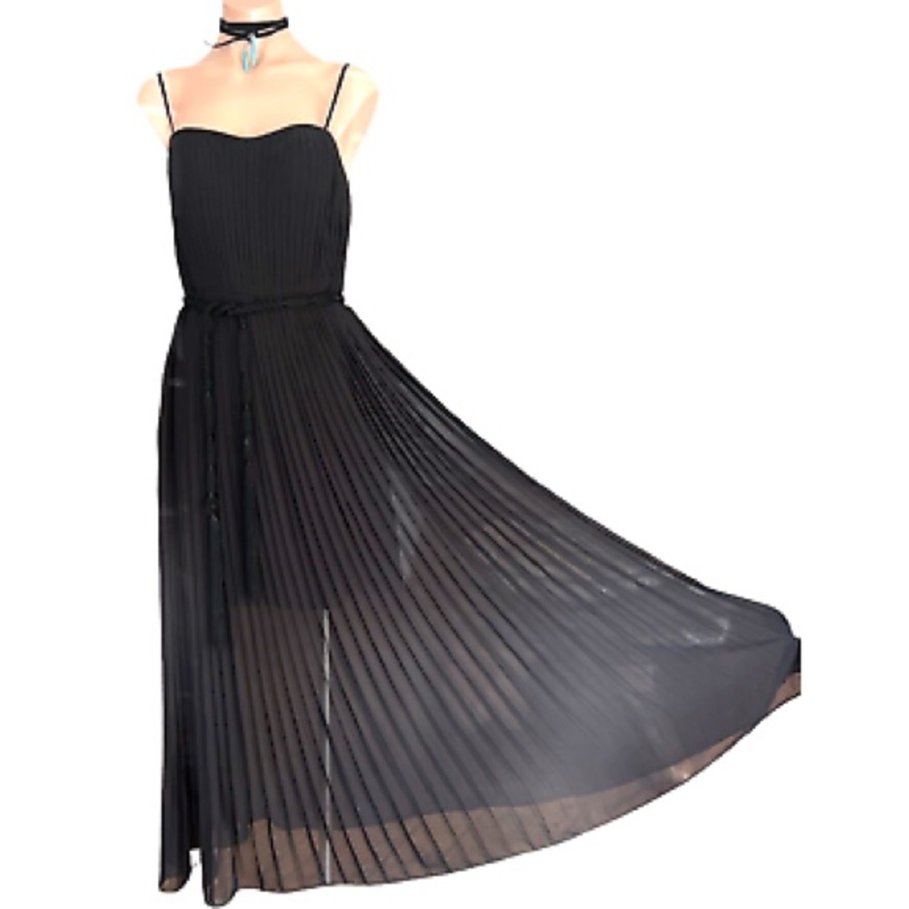 Miss Sixty Black Maxi Formal dress 4 XS Pleated Long Formal wedding Party dress